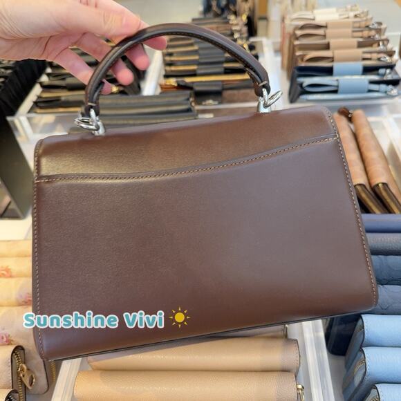 NWT Coach Eliza Top Handle Bag Leather CT852 Silver/Maple - Picture 4 of 10